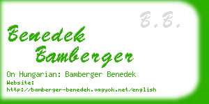 benedek bamberger business card